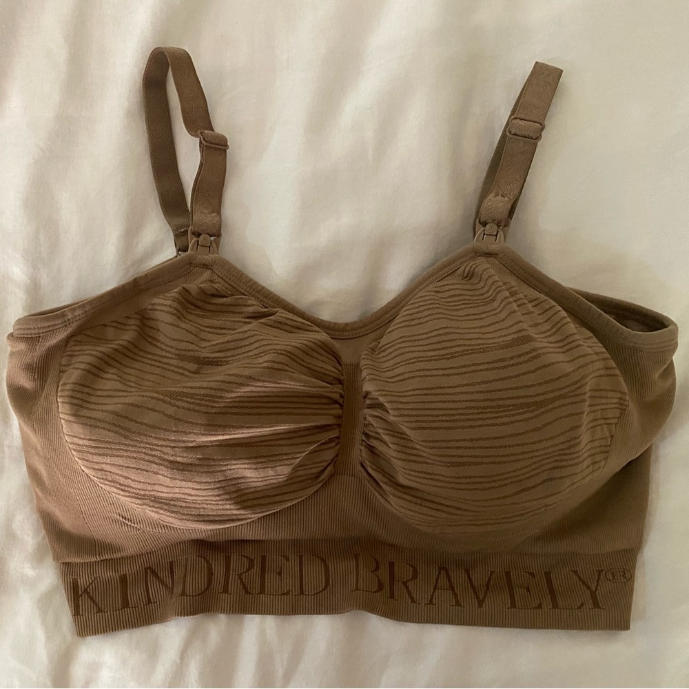 Kindred Bravely Sublime Hands Free Pumping and Nursing Bra, Large in Latte